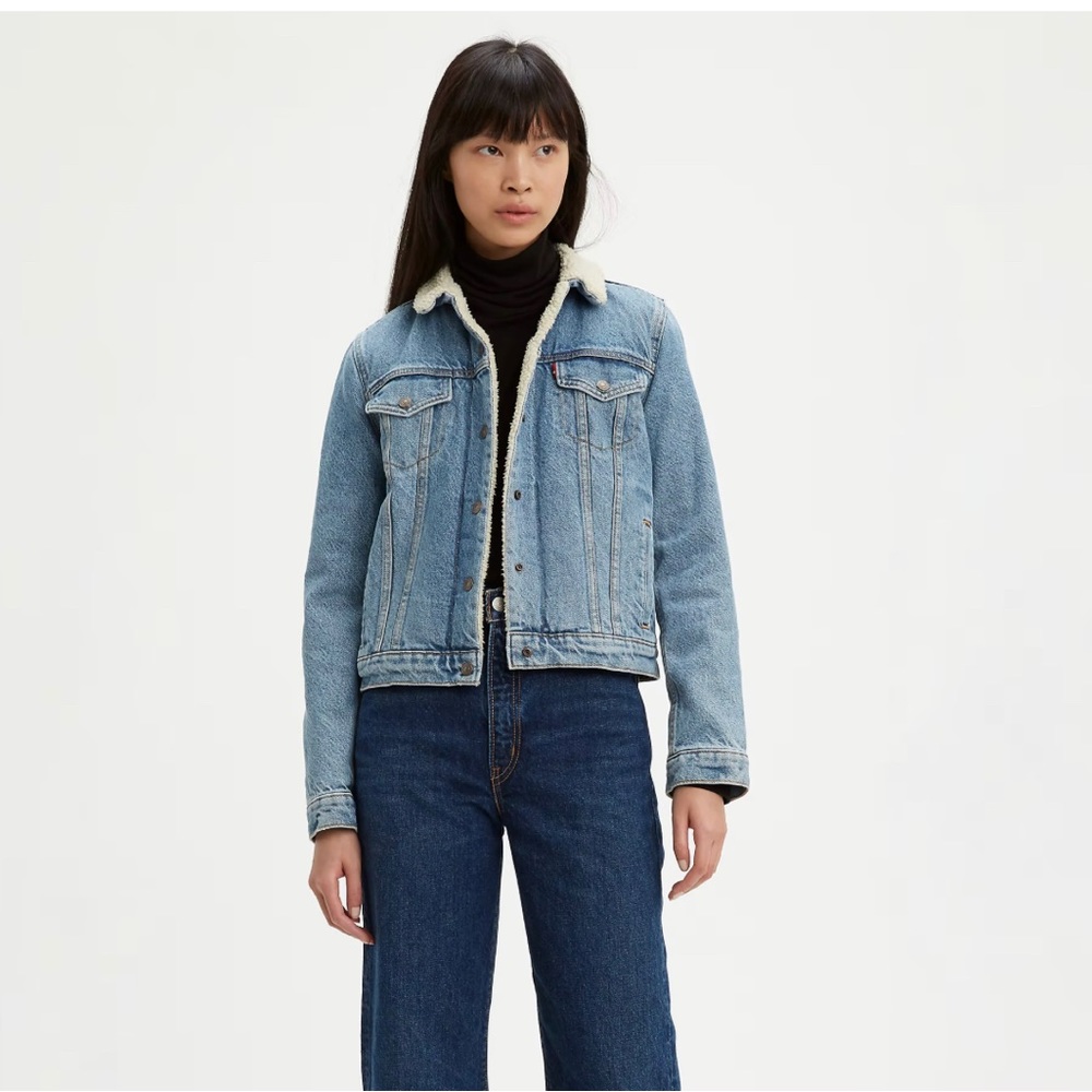 Levis Original Denim Sherpa Trucker Jacket